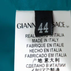 Versace Blue Leather Embellished & Silk Front Slit Detail Dress M For Women -Versace Official Website luxury women versace used clothes p365073 007