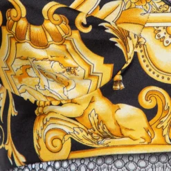 Versace Black Baroque Print Silk Bralette Top S For Women -Versace Official Website luxury women versace used clothes p366140 003