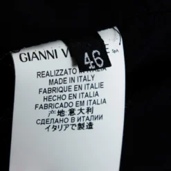 Versace Black Silk & Eyelet Lace Sleeveless Sheath Dress L For Women -Versace Official Website luxury women versace used clothes p373862 005