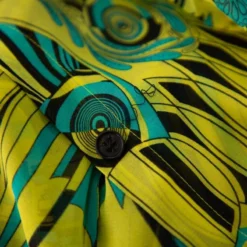 Versace Yellow Printed Silk Shirt & Cotton Mini Skirt Set S For Women -Versace Official Website luxury women versace used clothes p377991 1611547717 003