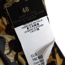 Versace Black & Yellow Printed Silk Double Collar Button Front Shirt L For Women -Versace Official Website luxury women versace used clothes p386785 002