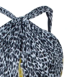 Versace Scarf Leopard Print Halterneck Dress M For Women -Versace Official Website luxury women versace used clothes p39919 004