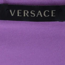 Versace Purple Studded Medusa T-Shirt M For Women -Versace Official Website luxury women versace used clothes p4016 008