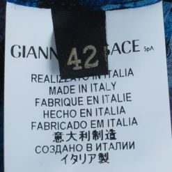 Versace Blue Animal Floral Silk Top M For Women -Versace Official Website luxury women versace used clothes p4020 009