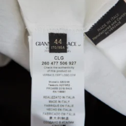 Versace Monochrome Cotton Logo Embroidered & Printed Crewneck T-Shirt M For Women -Versace Official Website luxury women versace used clothes p409010 004