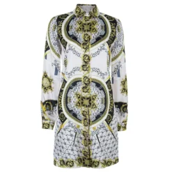 Versace Multicolor Silk Shirt Dress M For Women