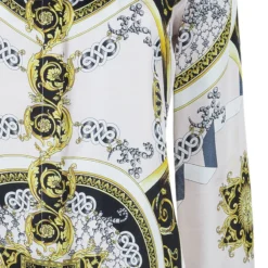 Versace Multicolor Silk Shirt Dress M For Women -Versace Official Website luxury women versace used clothes p41267 006