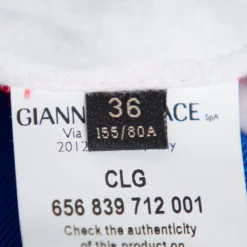 Versace Red & Blue Printed Cotton Fringed Detail Sweater XS For Women -Versace Official Website luxury women versace used clothes p415519 008