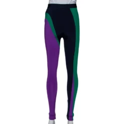 Versace Color Block Knit Zip Front Leggings S For Women -Versace Official Website luxury women versace used clothes p424726 007