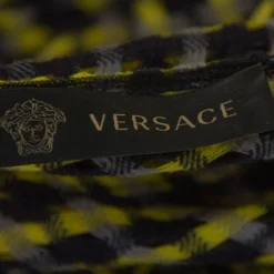 Versace Black & Yellow Wool Open Weave One Shoulder Midi Dress S For Women 11 Versace Black & Yellow Wool Open Weave One Shoulder Midi Dress S For Women -Versace Official Website luxury women versace used clothes p424729 006