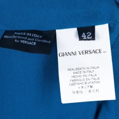 Versace Blue Sleeveless Stretch Top M For Women -Versace Official Website luxury women versace used clothes p42984 009