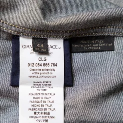 Versace Tribute Indigo Denim Gold Button Embellished Shirt M For Women -Versace Official Website luxury women versace used clothes p431897 005