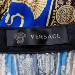 Versace Multicolored Printed Satin Pleated Midi Skirt L For Women -Versace Official Website luxury women versace used clothes p431926 008