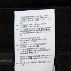 Versace Black Denim Button Embellished Paneled Jeans M For Women -Versace Official Website luxury women versace used clothes p438228 004