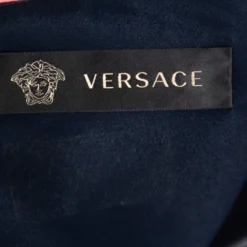 Versace Navy Blue & Pink Panelled Sheath Dress S For Women -Versace Official Website luxury women versace used clothes p448438 003