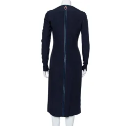 Versace Navy Blue & Pink Panelled Sheath Dress S For Women -Versace Official Website luxury women versace used clothes p448438 006