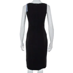 Versace Black Crepe Stone Embellished Sheath Dress S For Women -Versace Official Website luxury women versace used clothes p448451 004