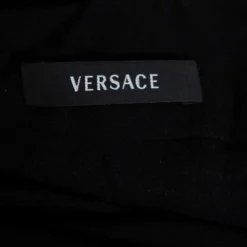 Versace Black Silk Fringed Sleeveless Crop Top S For Women -Versace Official Website luxury women versace used clothes p464576 002