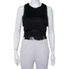 Versace Black Silk Fringed Sleeveless Crop Top S For Women