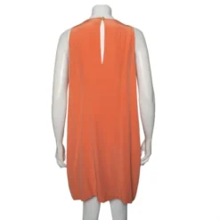 Versace Peach Pink Silk Embellished Neck Detail Sleeveless Shift Dress L For Women -Versace Official Website luxury women versace used clothes p466783 1626958534 008