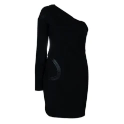 Versace Black One Shoulder Dress M For Women