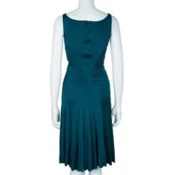 Versace Collection Teal Embellished Jersey Dress S For Women -Versace Official Website luxury women versace used clothes p47757 0003