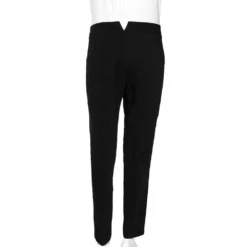 Versace Black Crepe Pleated Logo Button Detail Trousers L For Women 8 Versace Black Crepe Pleated Logo Button Detail Trousers L For Women -Versace Official Website luxury women versace used clothes p487595 001