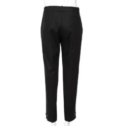 Versace Black Cotton Gold Ankle Detail Formal Trousers L For Women -Versace Official Website luxury women versace used clothes p487598 001
