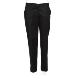 Versace Black Cotton Gold Ankle Detail Formal Trousers L For Women