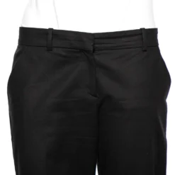 Versace Black Cotton Gold Ankle Detail Formal Trousers L For Women -Versace Official Website luxury women versace used clothes p487598 004