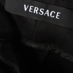 Versace Black Cotton Gold Ankle Detail Formal Trousers L For Women -Versace Official Website luxury women versace used clothes p487598 005