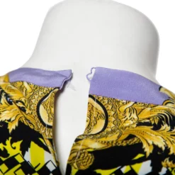 Versace Multicolored Baroque Print Silk Embellished Blouse M For Women -Versace Official Website luxury women versace used clothes p495836 005