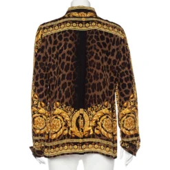 Versace Multicolor Baroque Printed Silk Button Front Shirt L For Women -Versace Official Website luxury women versace used clothes p495908 001