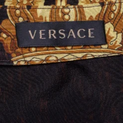 Versace Multicolor Baroque Printed Silk Button Front Shirt L For Women -Versace Official Website luxury women versace used clothes p495908 002