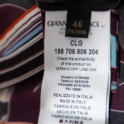 Versace Multicolored Printed Silk Button Front Shirt Dress L For Women -Versace Official Website luxury women versace used clothes p501402 006