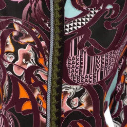 Versace Multicolored Printed Silk Button Front Shirt Dress L For Women -Versace Official Website luxury women versace used clothes p501402 011