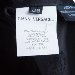 Versace Black Button Detail Long Sleeve Dress S For Women -Versace Official Website luxury women versace used clothes p50366 010