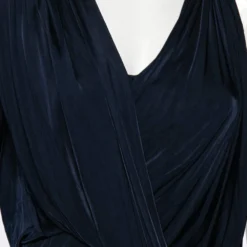 Versace Navy Blue Jersey Asymmetrical Draped Top S For Women -Versace Official Website luxury women versace used clothes p504051 007