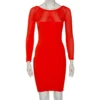 Versace Orange Textured Knit & Mesh Detailed Sheath Dress S For Women