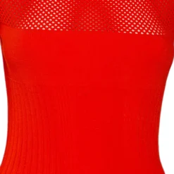 Versace Orange Textured Knit & Mesh Detailed Sheath Dress S For Women -Versace Official Website luxury women versace used clothes p504813 007