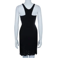 Versace Black Rose Detail Mini Dress S For Women -Versace Official Website luxury women versace used clothes p51711 003