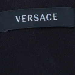 Versace Black Rose Detail Mini Dress S For Women -Versace Official Website luxury women versace used clothes p51711 008