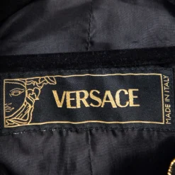 Versace Black Leather Fur Lined Biker Jacket S For Women -Versace Official Website luxury women versace used clothes p517363 001