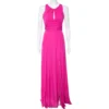 Versace Pink Silk Chiffon Draped Detail Sleeveless Maxi Dress M For Women