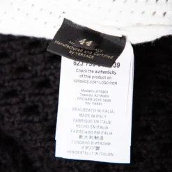 Versace Monochrome Open Knit Contrast Trim Zip Front Sweater M For Women 13 Versace Monochrome Open Knit Contrast Trim Zip Front Sweater M For Women -Versace Official Website luxury women versace used clothes p525252 003