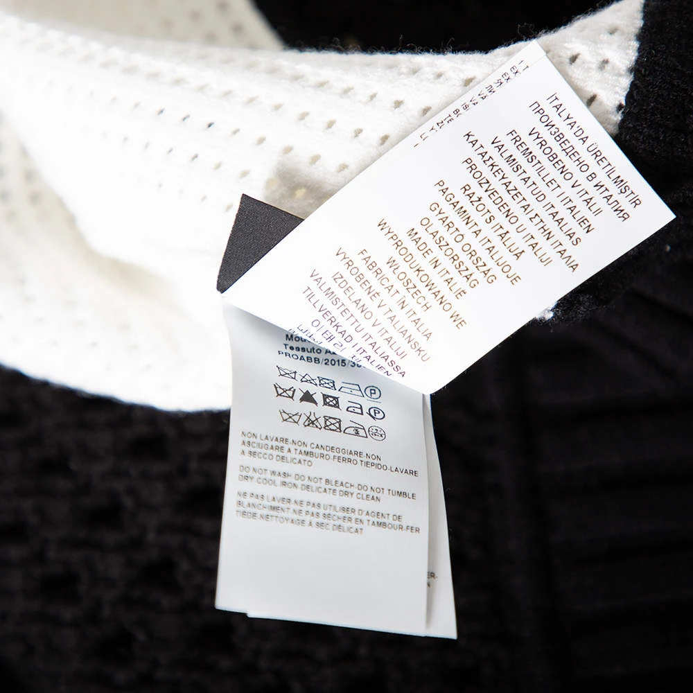 Versace Monochrome Open Knit Contrast Trim Zip Front Sweater M For Women 7 Versace Monochrome Open Knit Contrast Trim Zip Front Sweater M For Women - Image 7