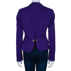 Versace Purple Tailored Blazer M For Women -Versace Official Website luxury women versace used clothes p52593 003