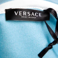 Versace Multicolor Embellished Logo Star Fish Printed Cotton Hooded Sweater Dress S For Women -Versace Official Website luxury women versace used clothes p537492 007