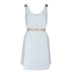 Versace White Belted Dress M For Women