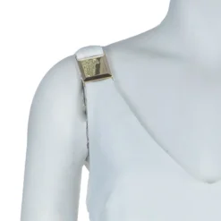 Versace White Belted Dress M For Women -Versace Official Website luxury women versace used clothes p54717 0005